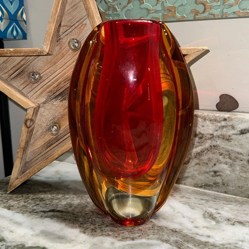 Vintage Murano Sommerso Glass Vase